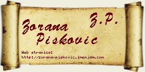 Zorana Pisković vizit kartica